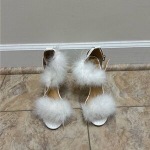 Cape Robbin White Fluffy Heels